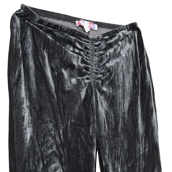Urban Outfitters Apolonia Velvet Flare Pants Gray Blk Medium Whimsigoth Y2K 90s - Picture 5 of 9
